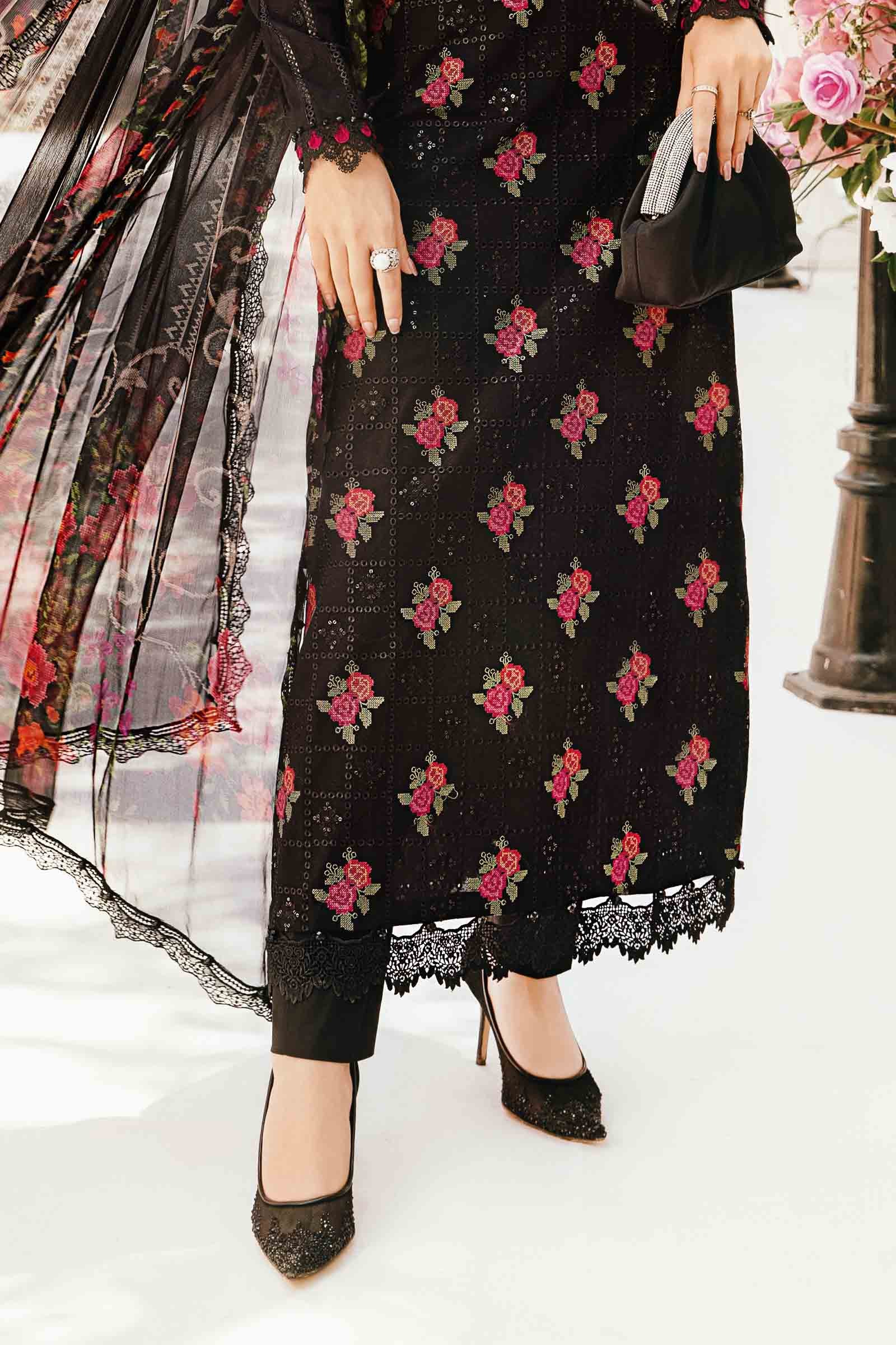 3 Piece Unstitched Embroidered Lawn Suit | MPT-2601-B - Image 3