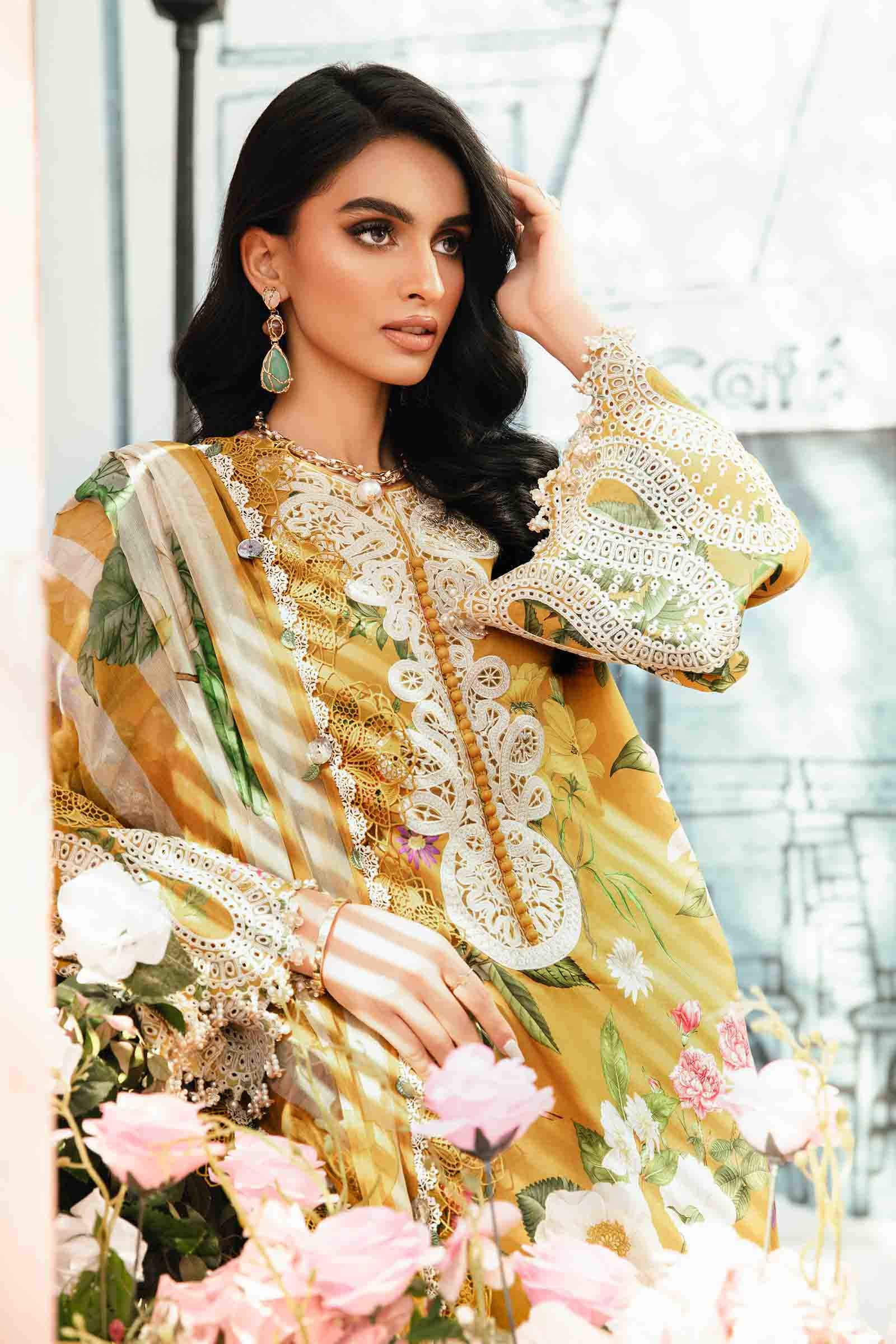 3 Piece Unstitched Embroidered Lawn Suit | MPT-2604-B - Image 5