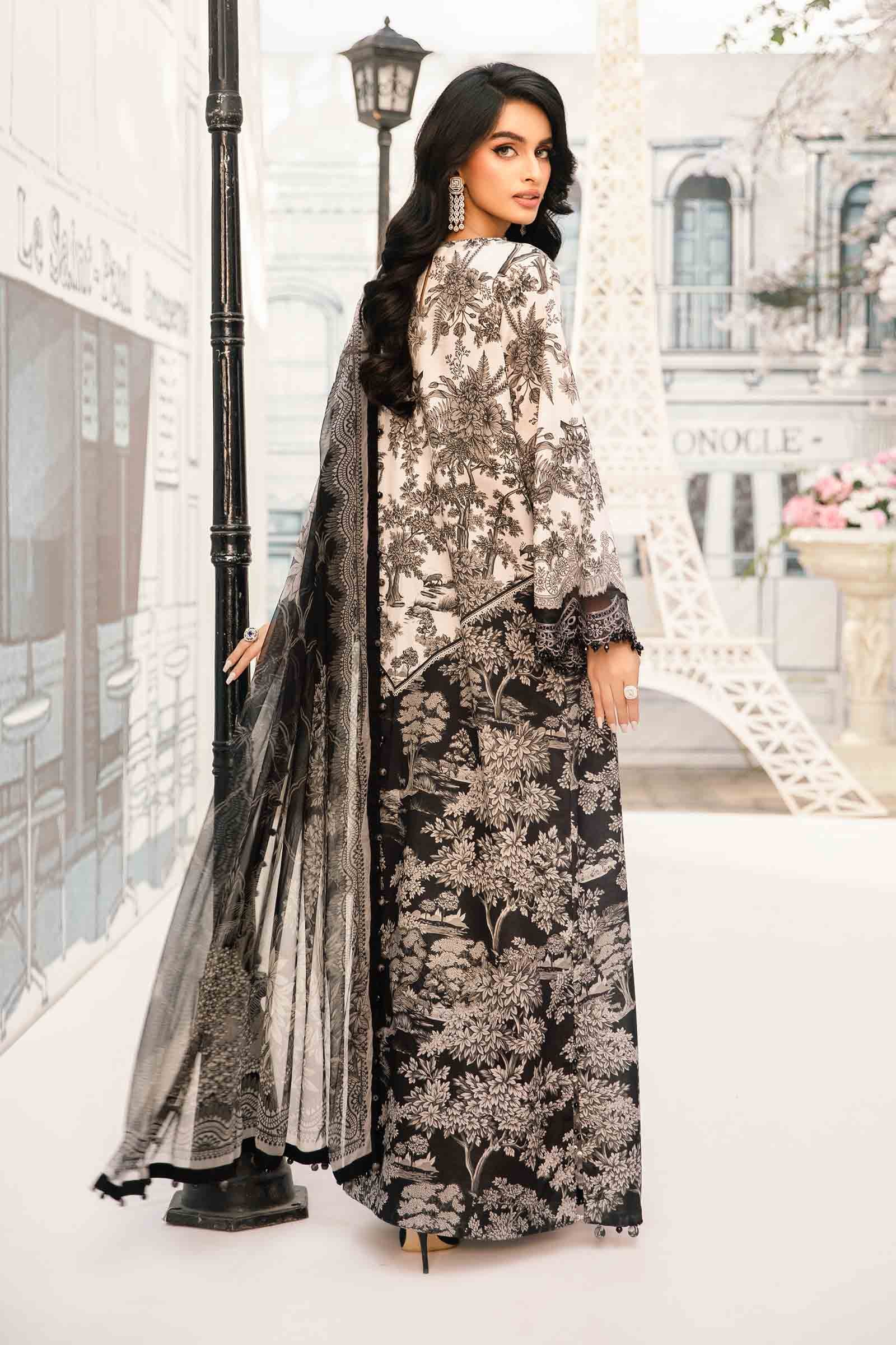 3 Piece Unstitched Embroidered Lawn Suit | MPT-2608-B - Image 5