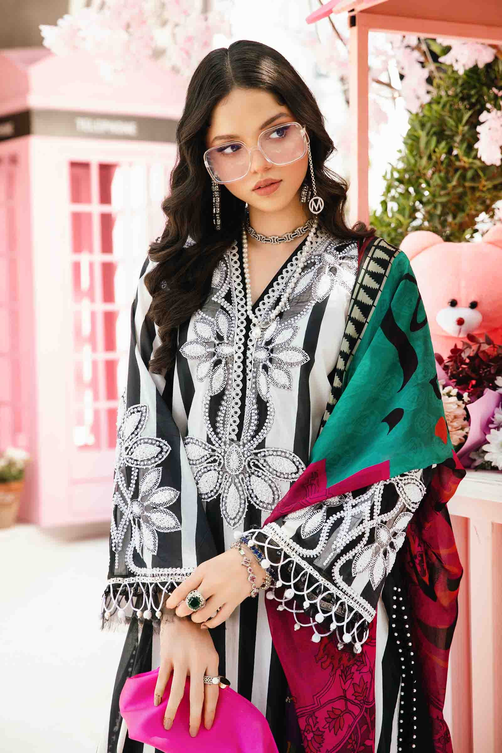 3 Piece Unstitched Embroidered Lawn Suit | MPT-2609-B - Image 2