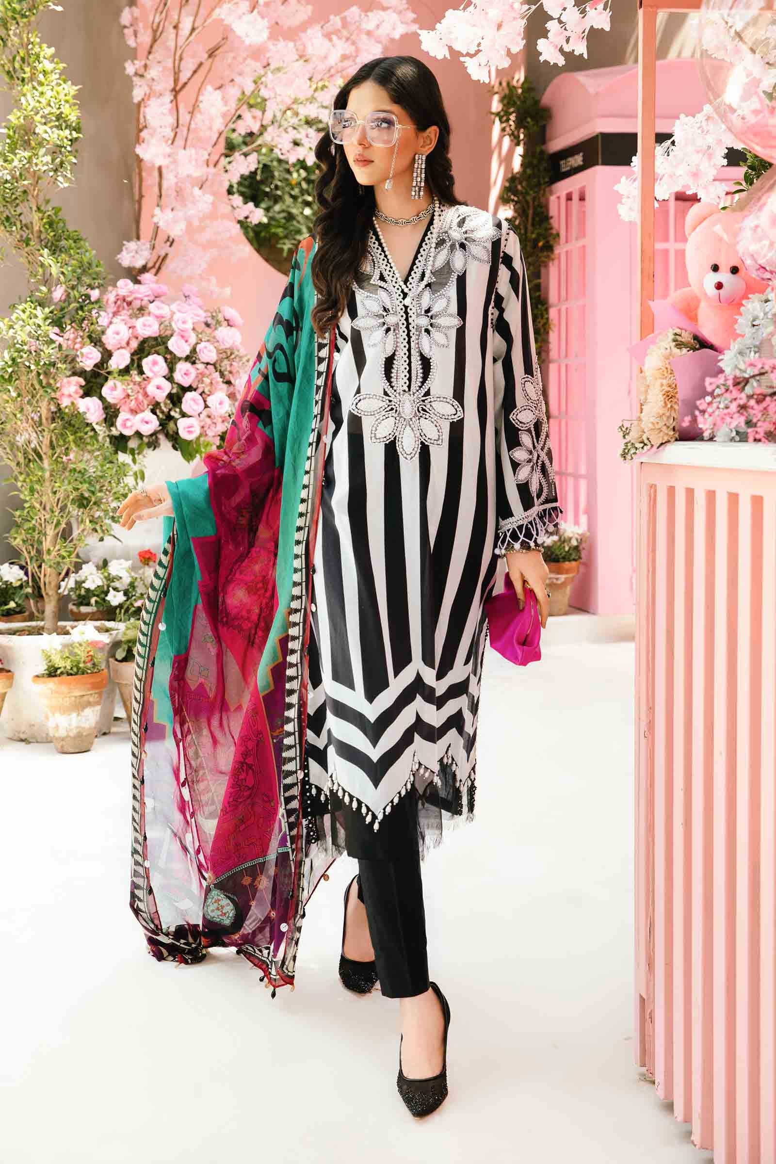 3 Piece Unstitched Embroidered Lawn Suit | MPT-2609-B - Image 6