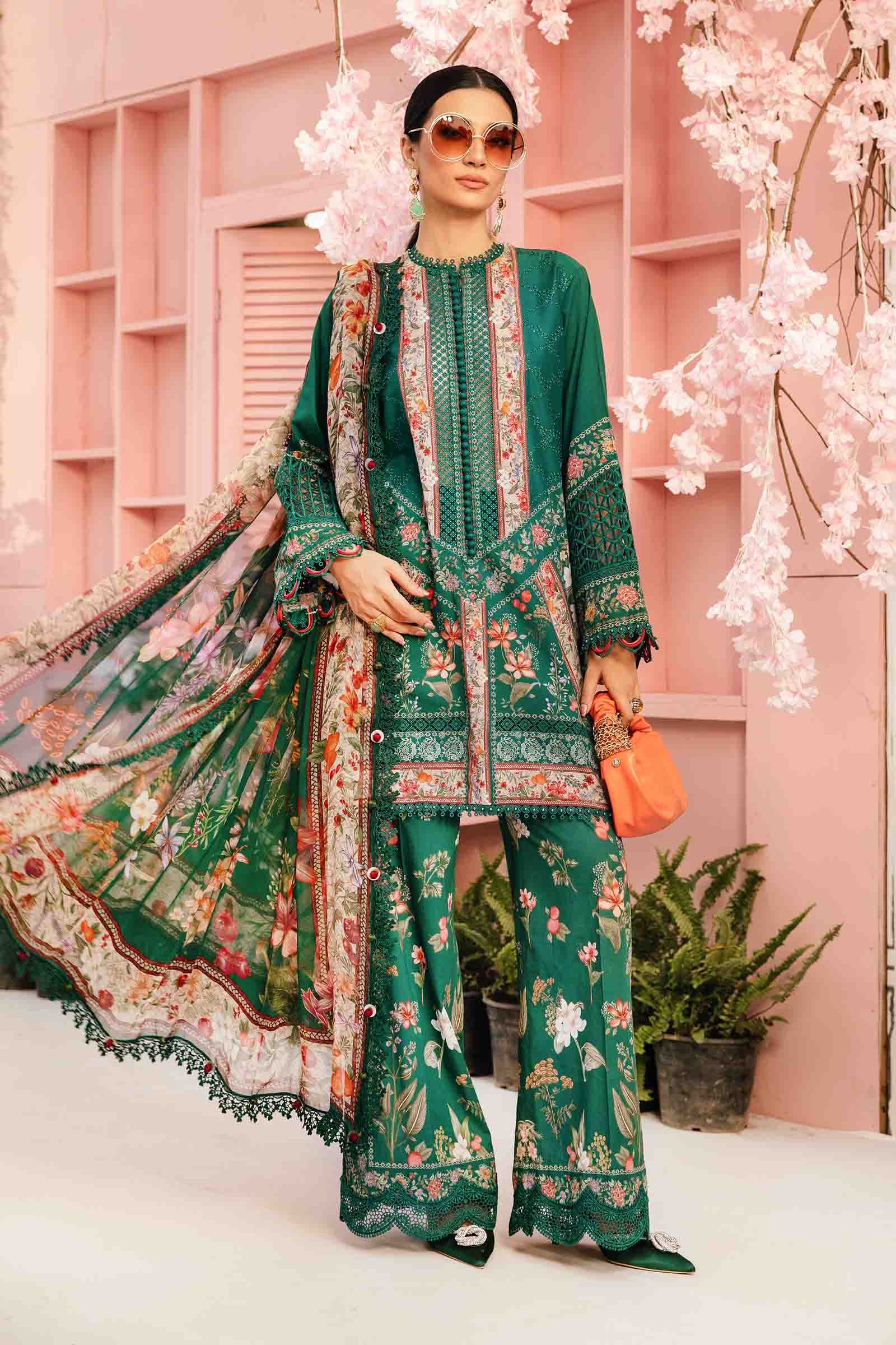 3 Piece Unstitched Embroidered Lawn Suit | MPT-2610-A - Image 6