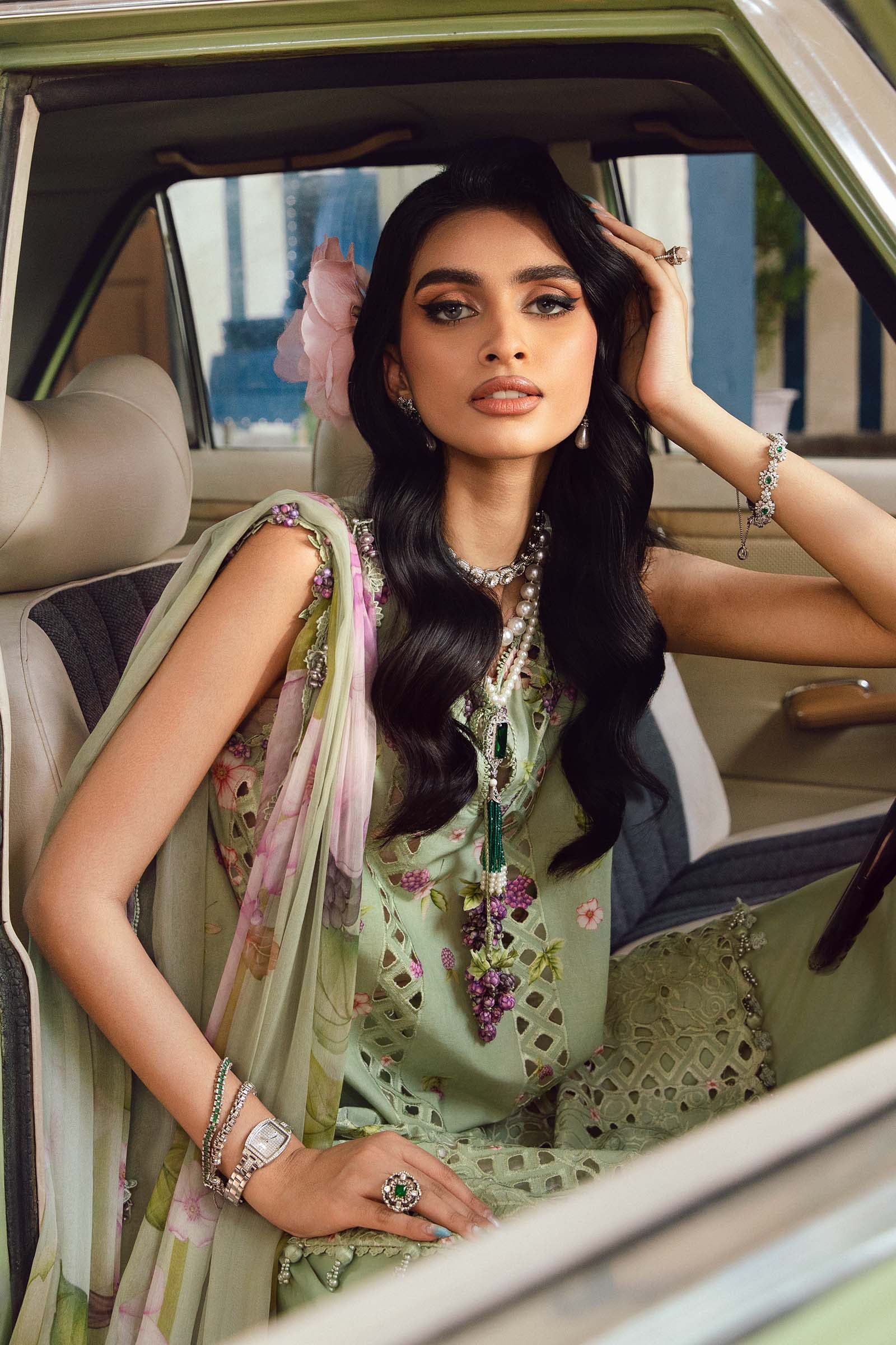 3 Piece Unstitched Embroidered Cambric Suit | MPT-2706-A - Image 2