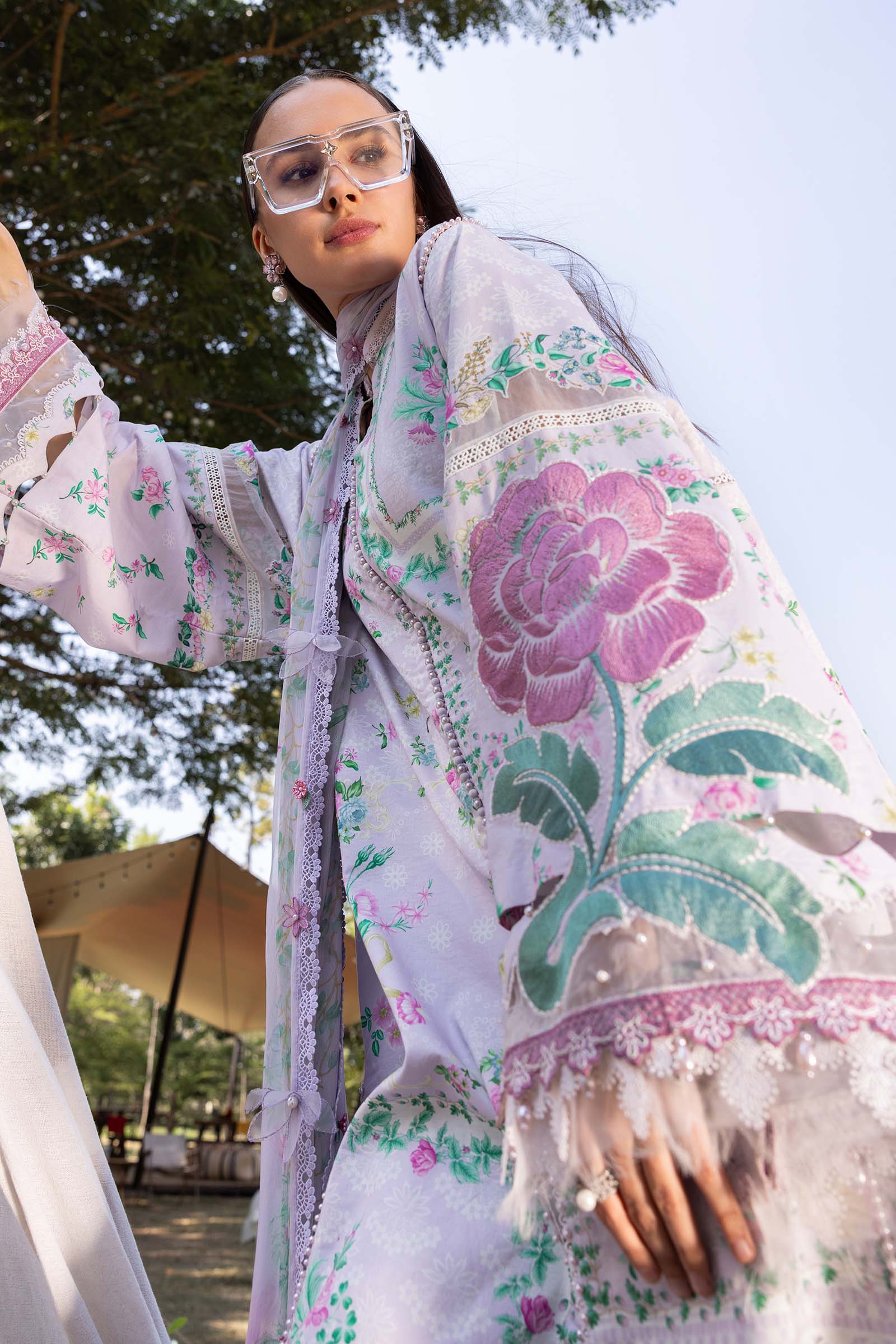 3 Piece Unstitched Embroidered Lawn Suit - Image 3