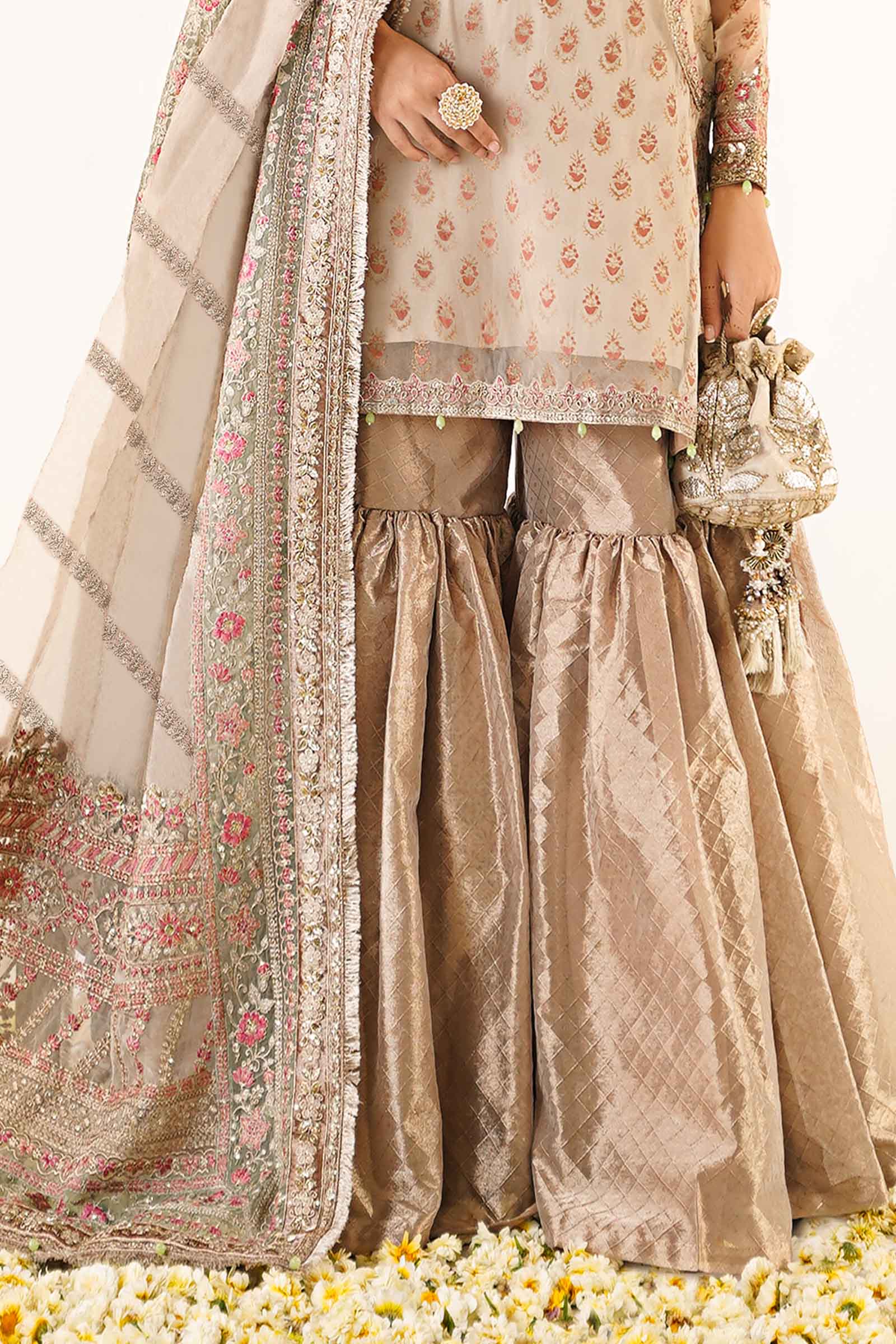 3 Piece Embroidered Organza Suit - Image 4