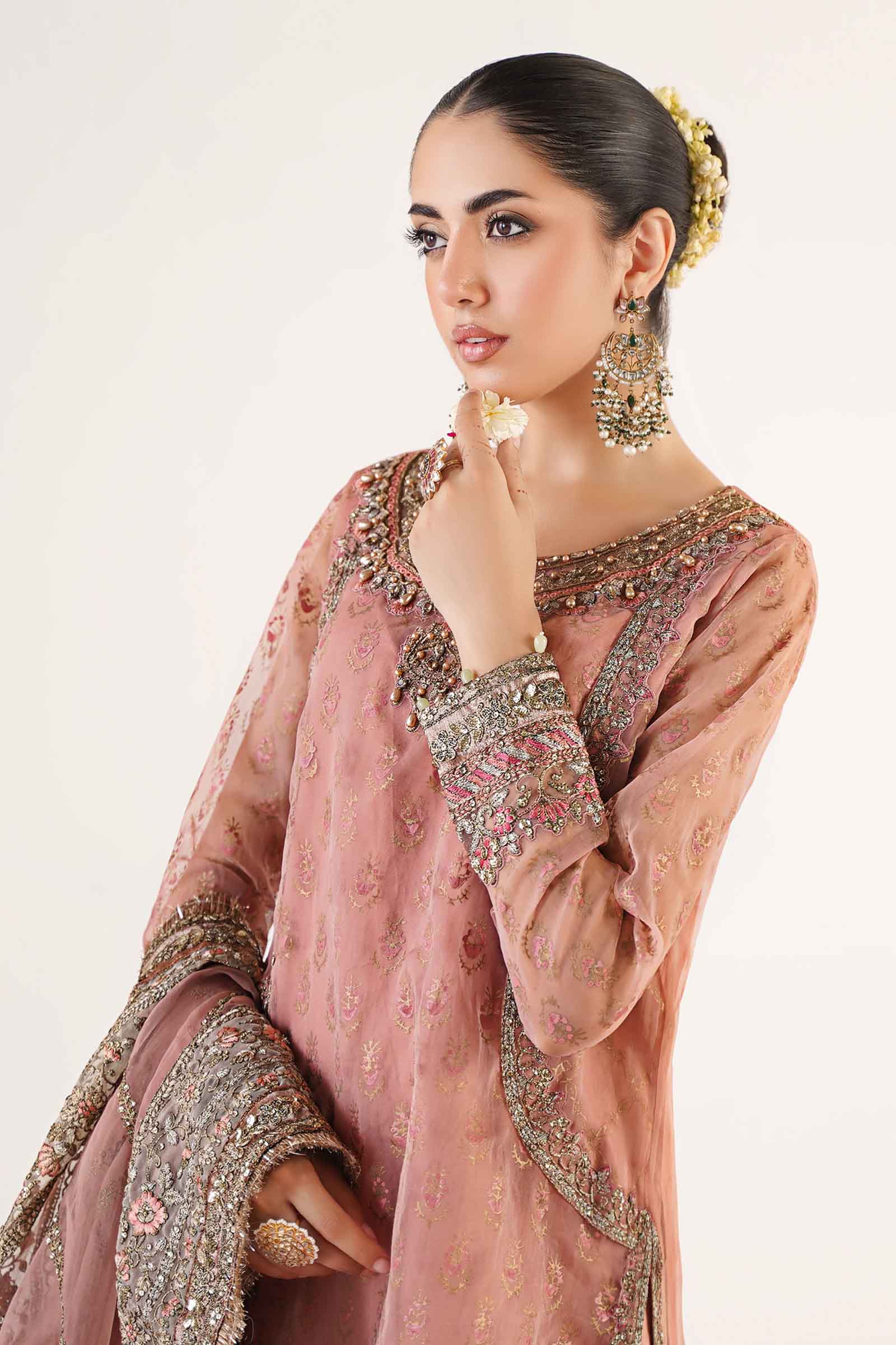 3 Piece Embroidered Organza Suit - Image 2