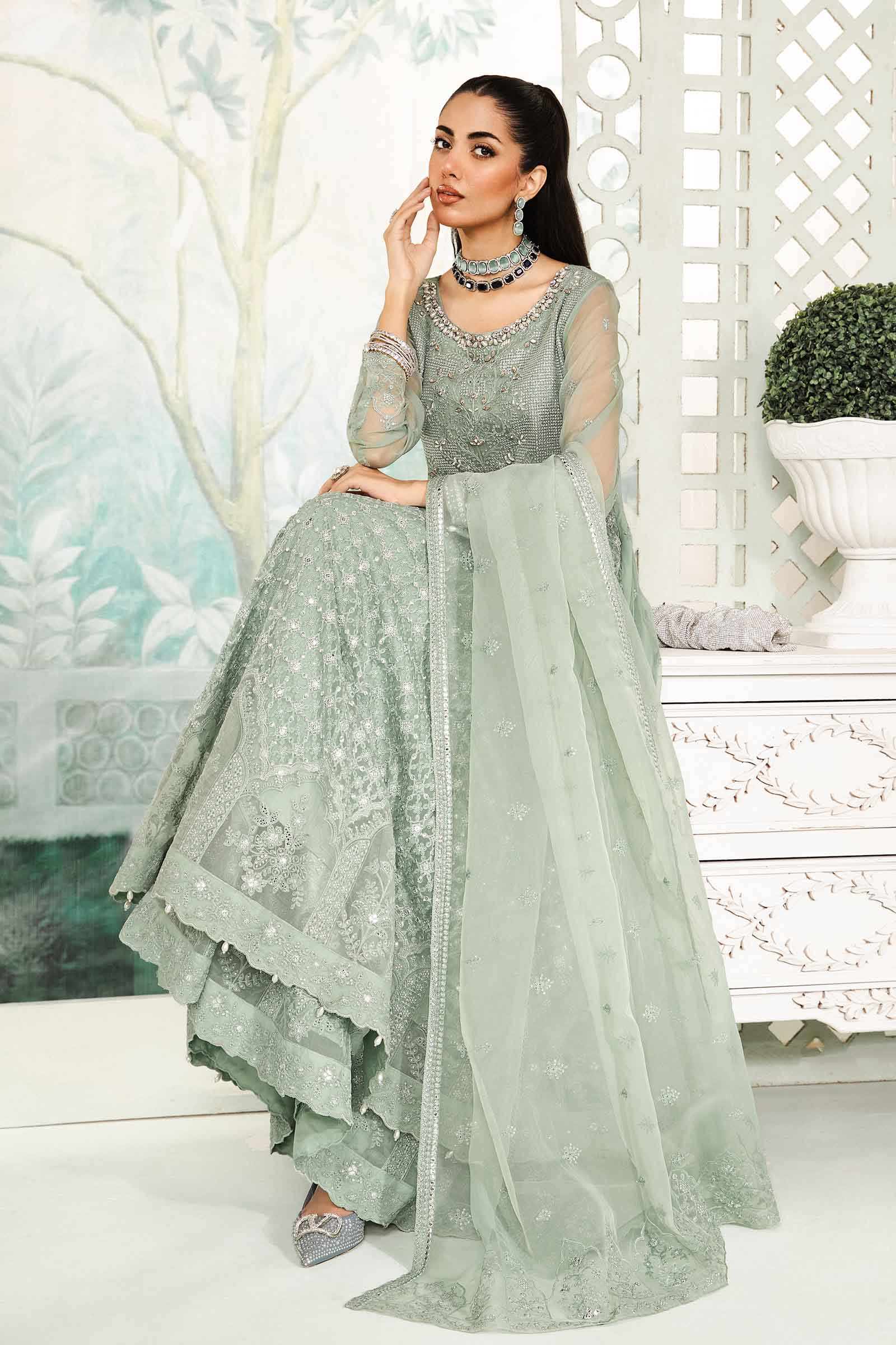 3 Piece Embroidered Bamber Chiffon Suit - Image 2