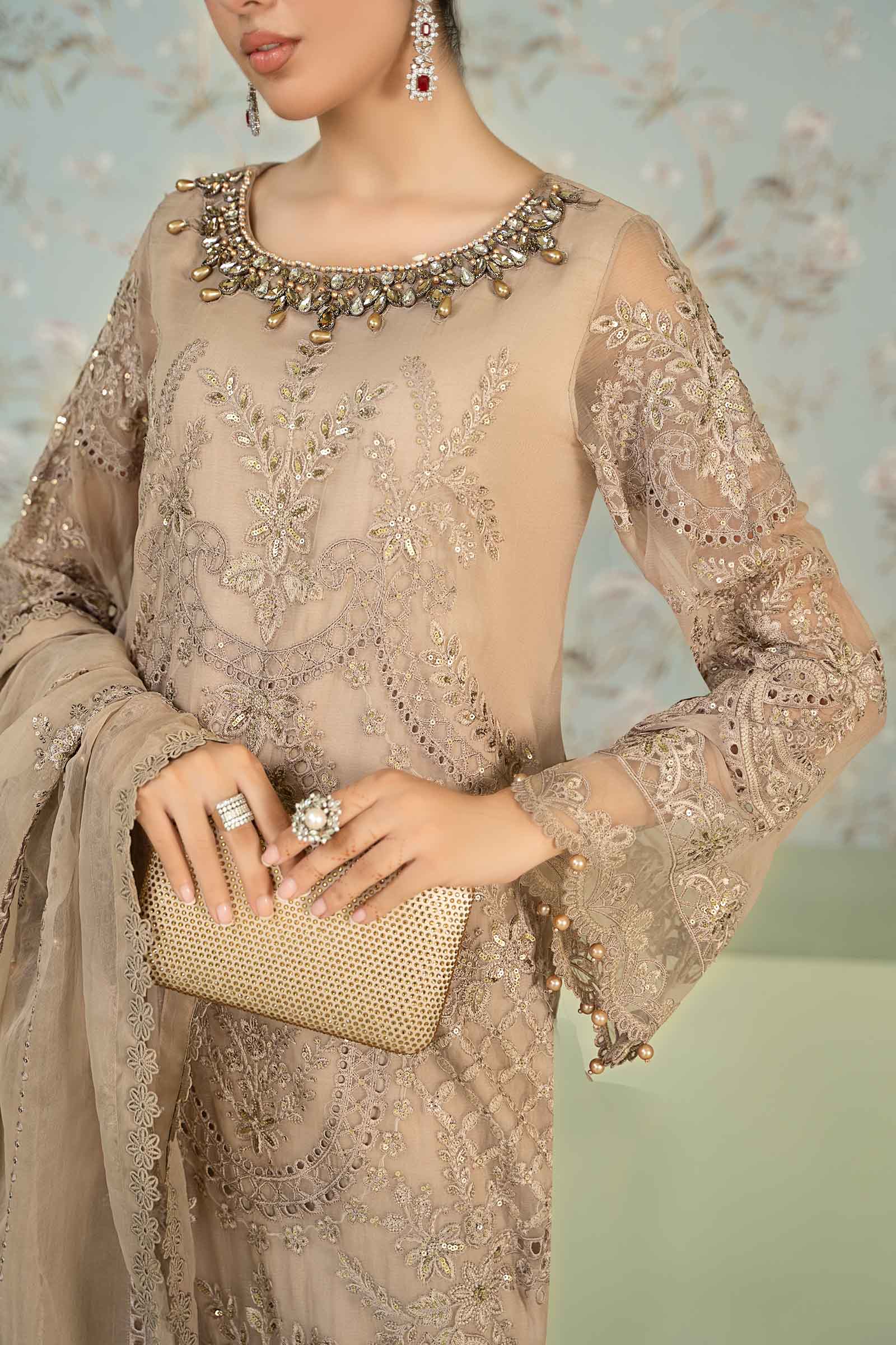 3 Piece Embroidered Chiffon Suit - Image 3