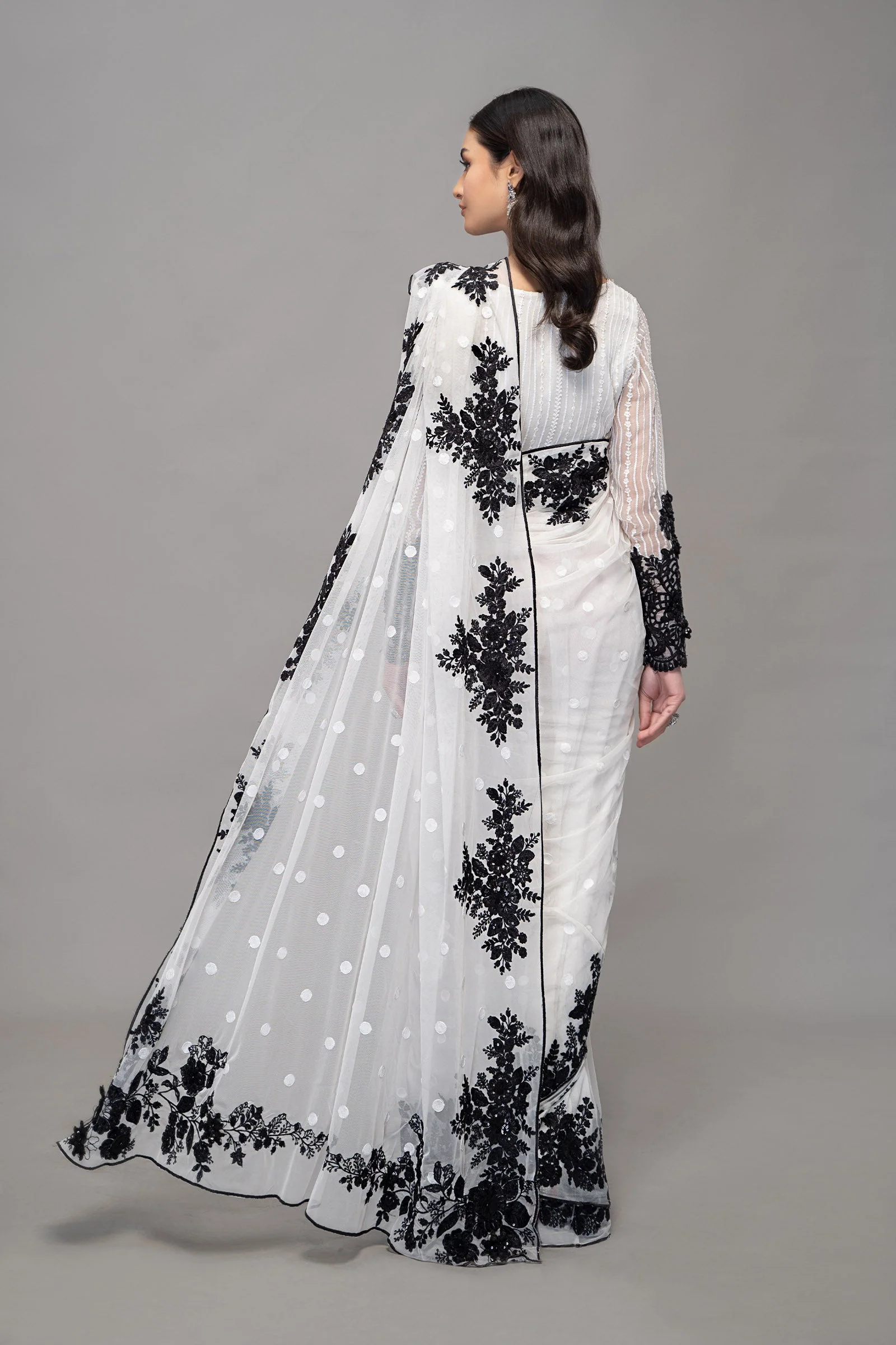 Saree White SF-EF23-40 - Image 7