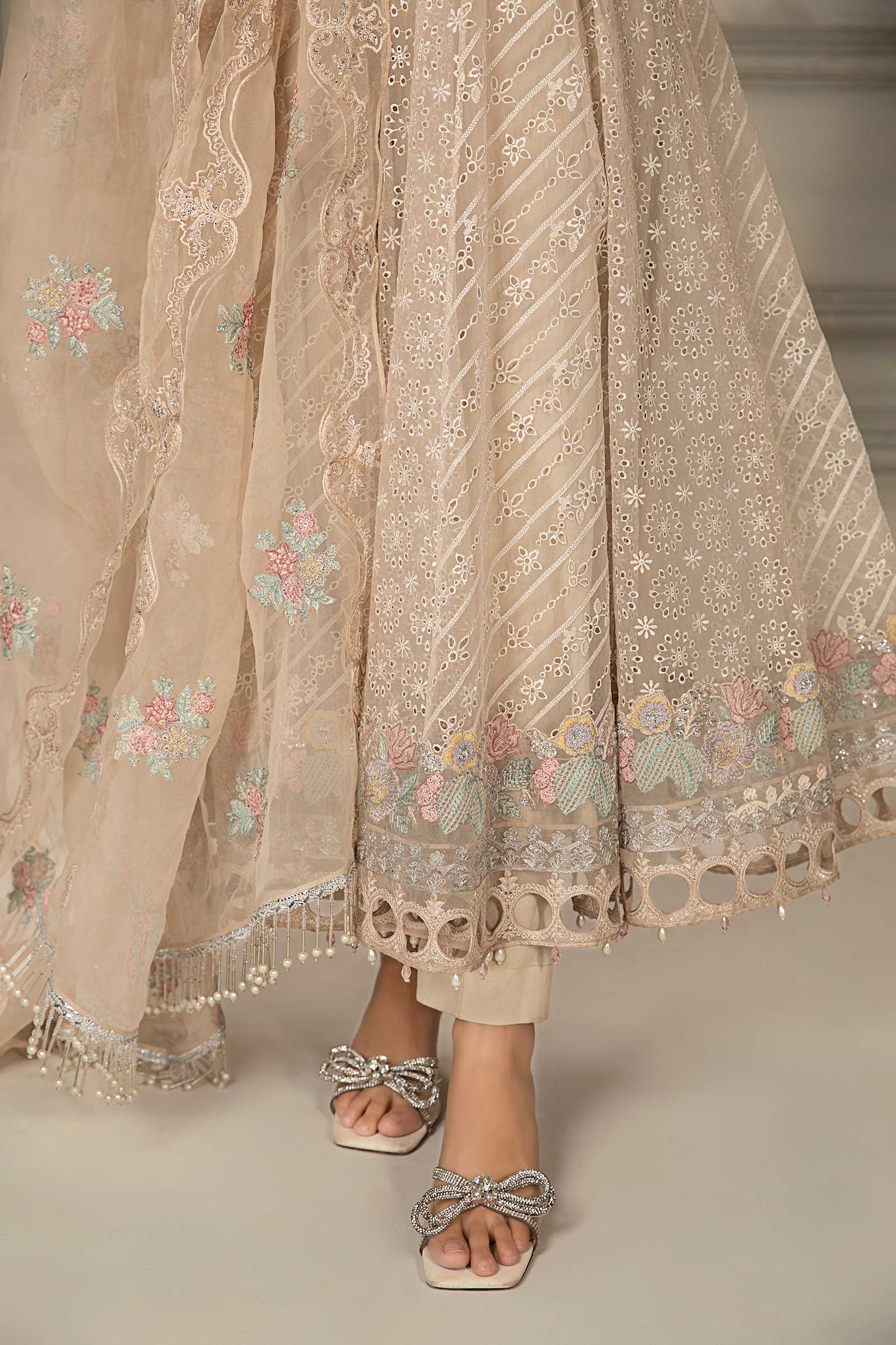3 Piece Embroidered Organza Suit - Image 4
