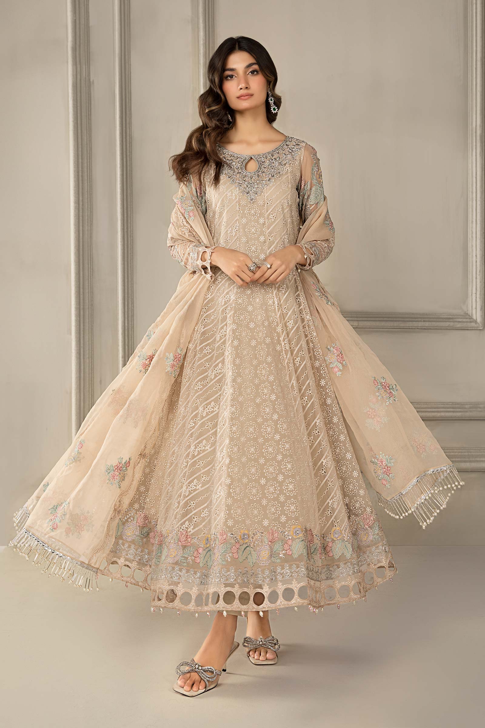 3 Piece Embroidered Organza Suit - Image 5
