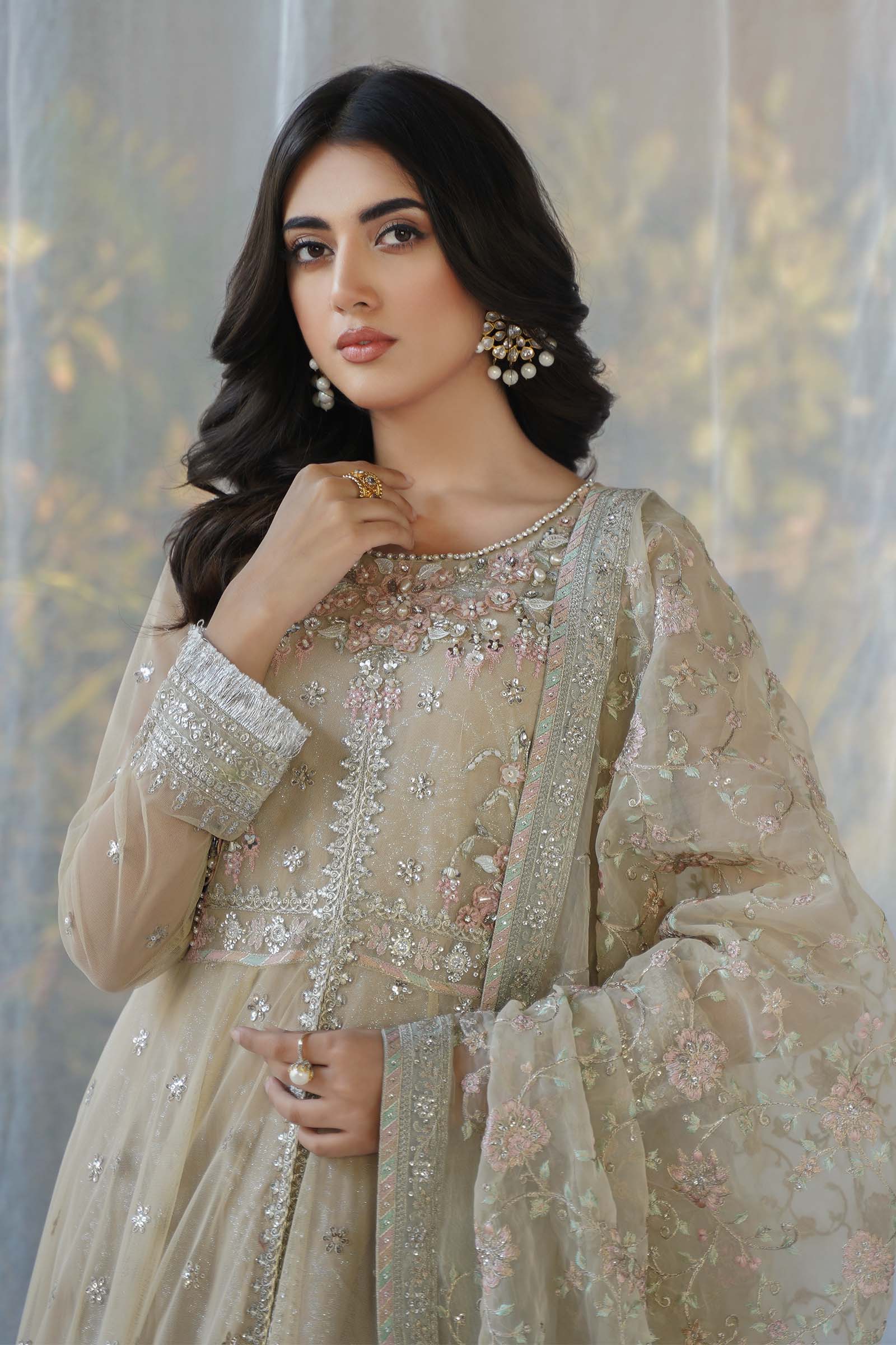 3 Piece Embroidered Net Suit - Image 7