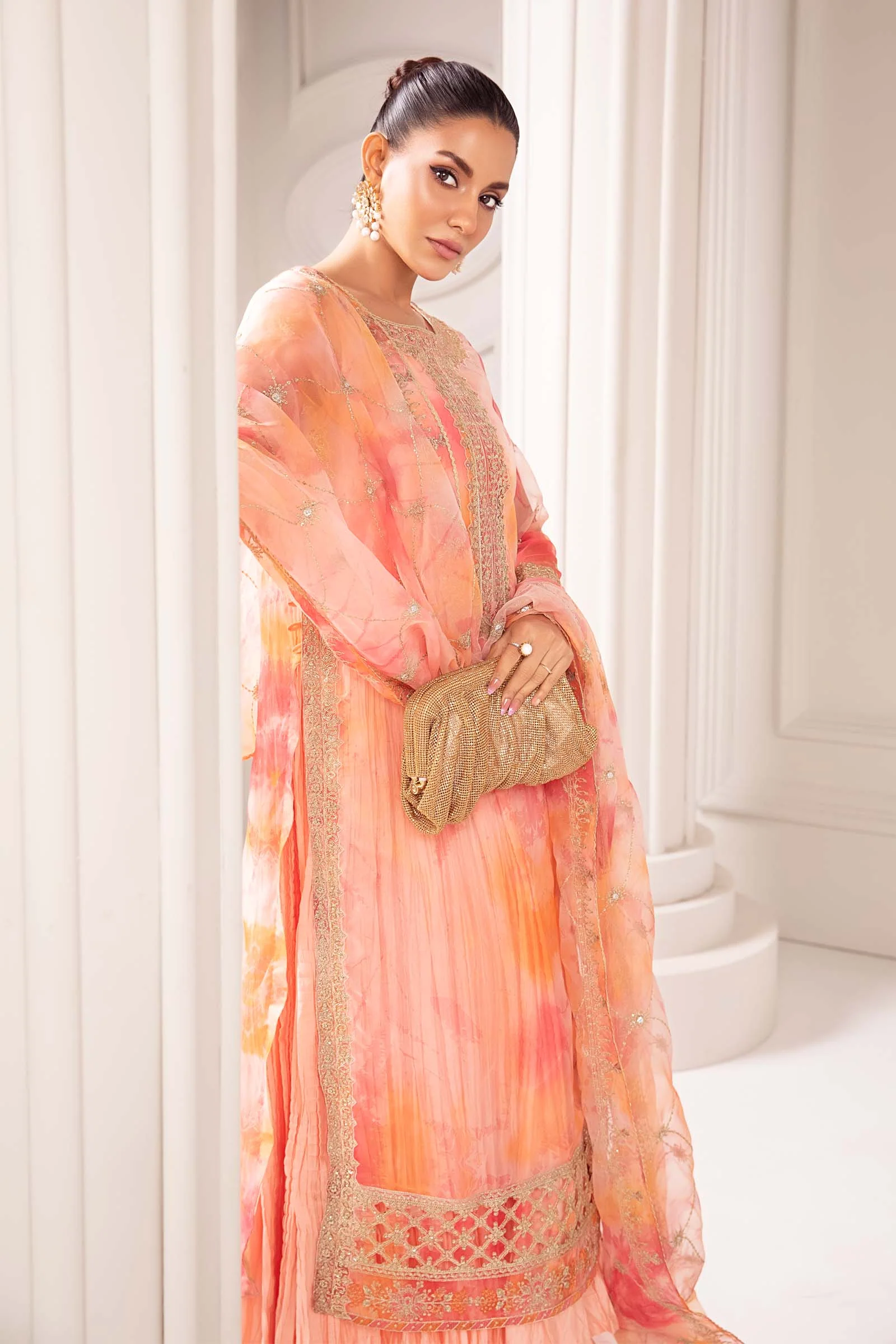 3 Piece Embroidered Organza Suit - Image 3