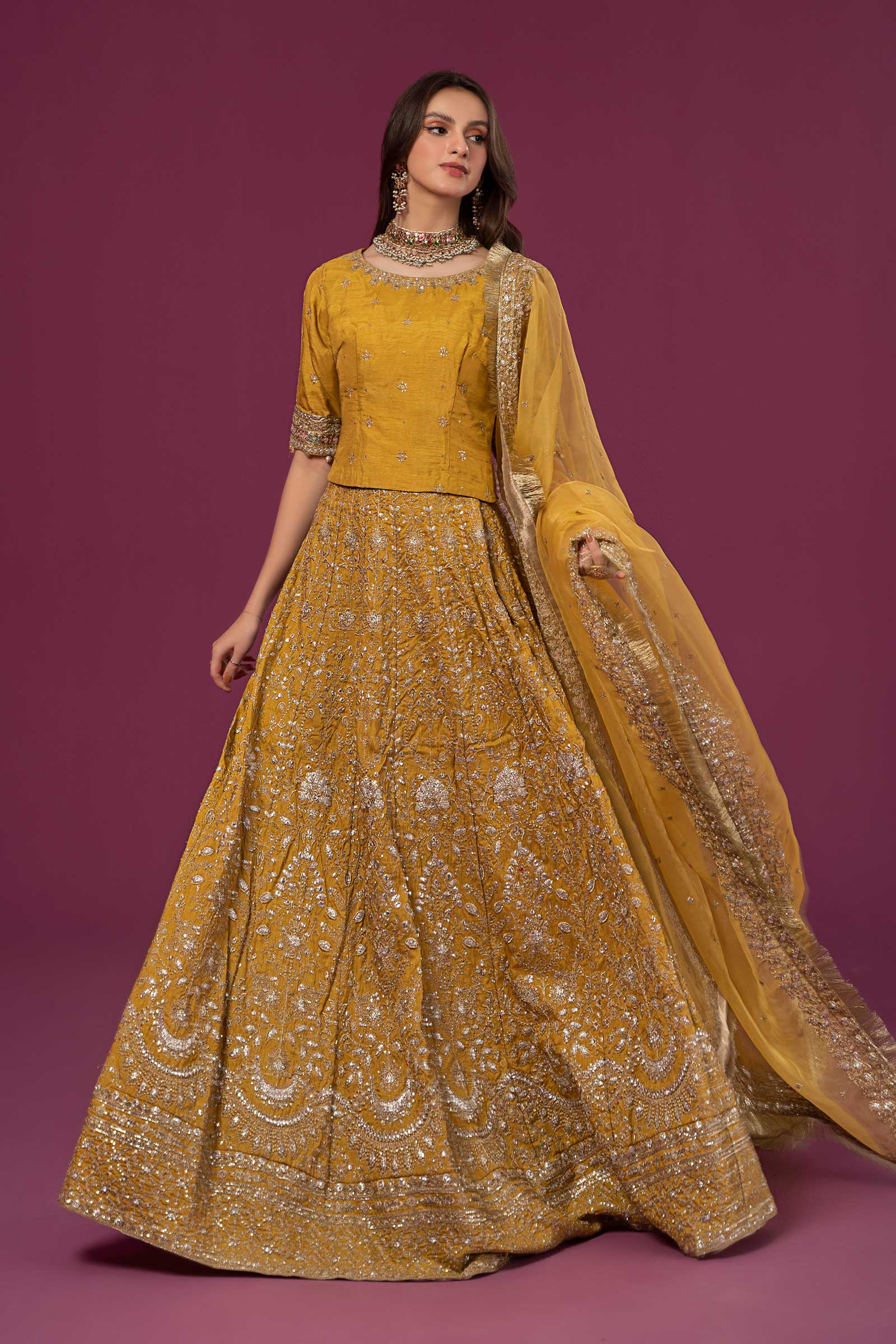 3 Piece Embroidered Raw Silk Suit - Image 3