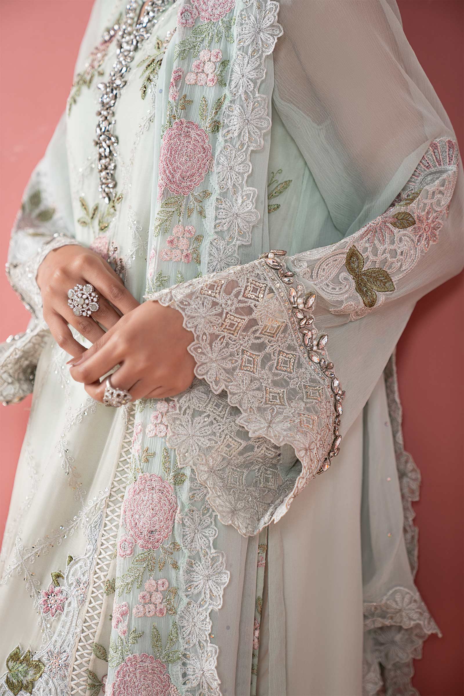 3 Piece Embroidered Chiffon Suit - Image 4