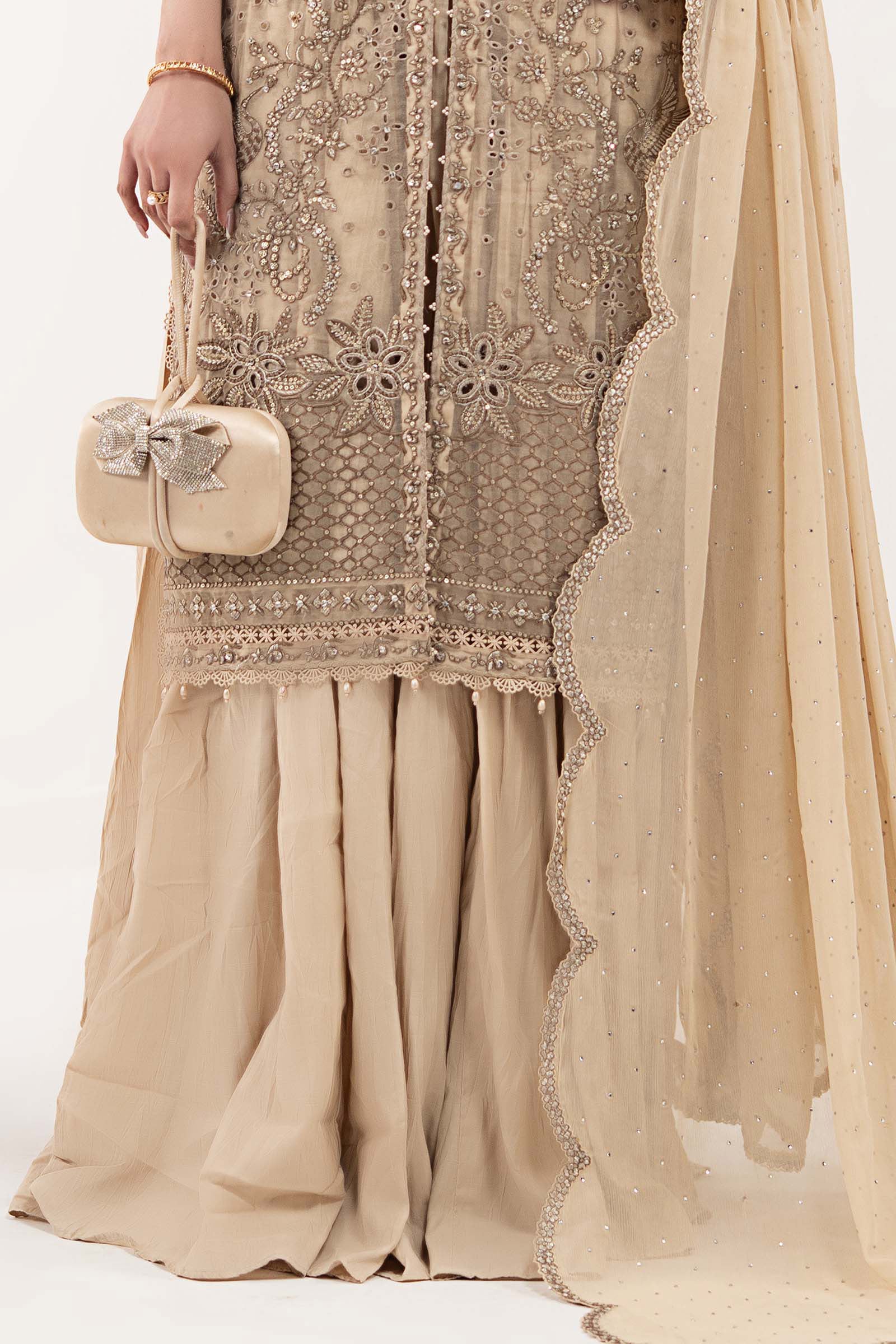 3 Piece Embroidered Organza Suit - Image 5