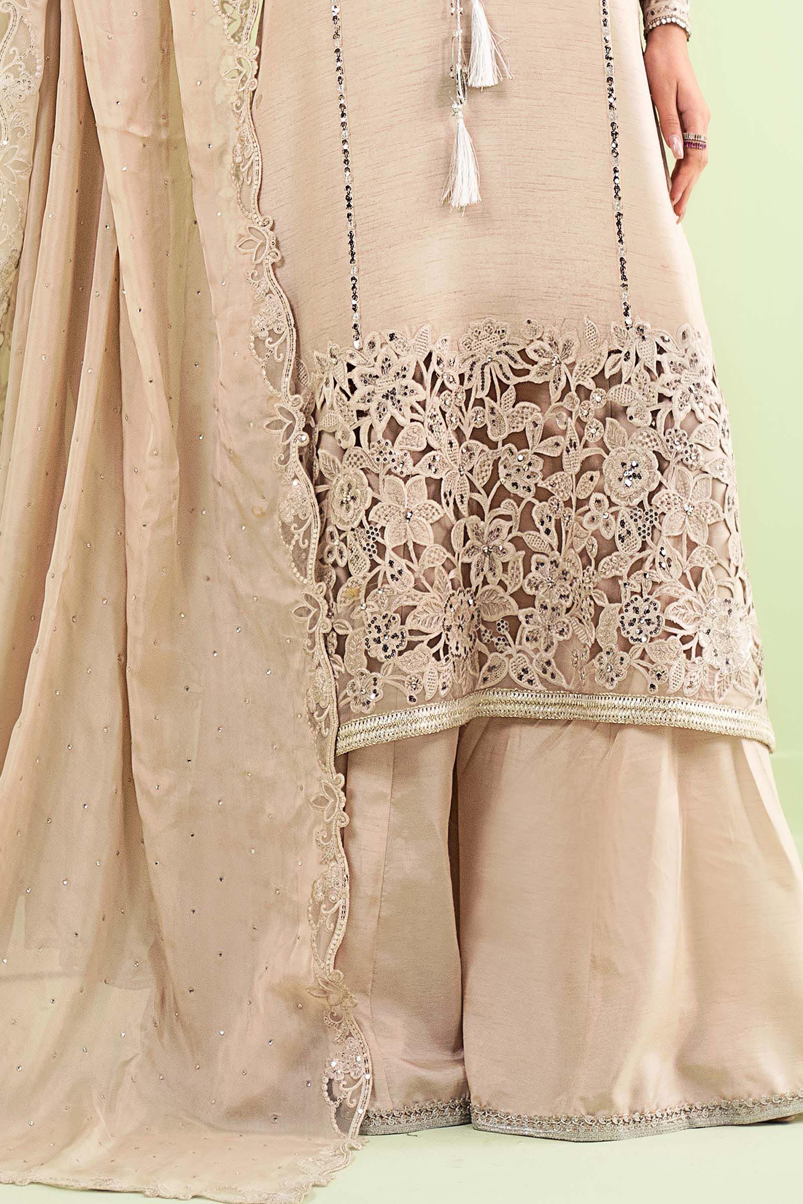 3 Piece Embroidered Raw Silk Suit - Image 5
