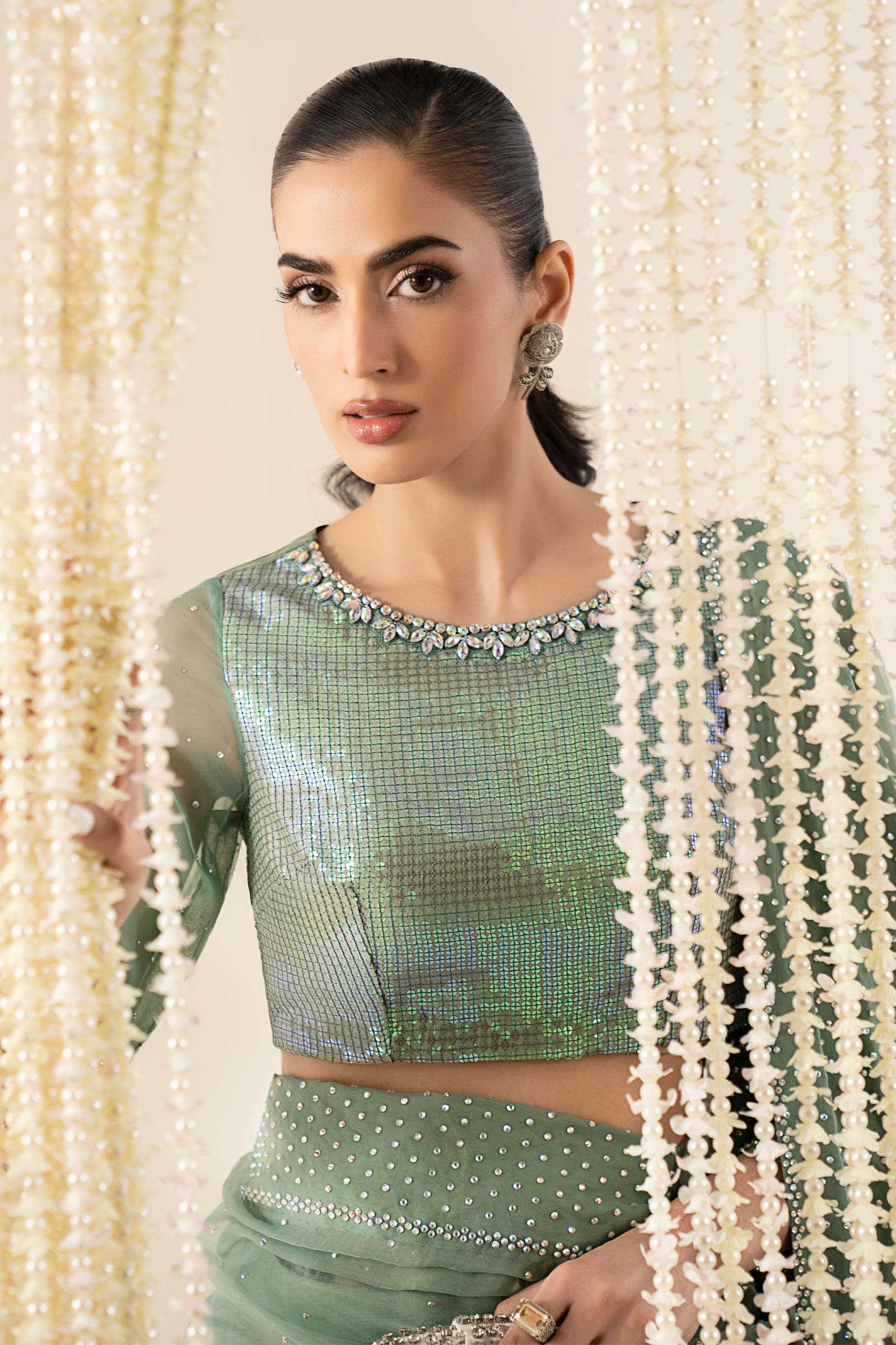 Embellished Organza Saree - Image 3