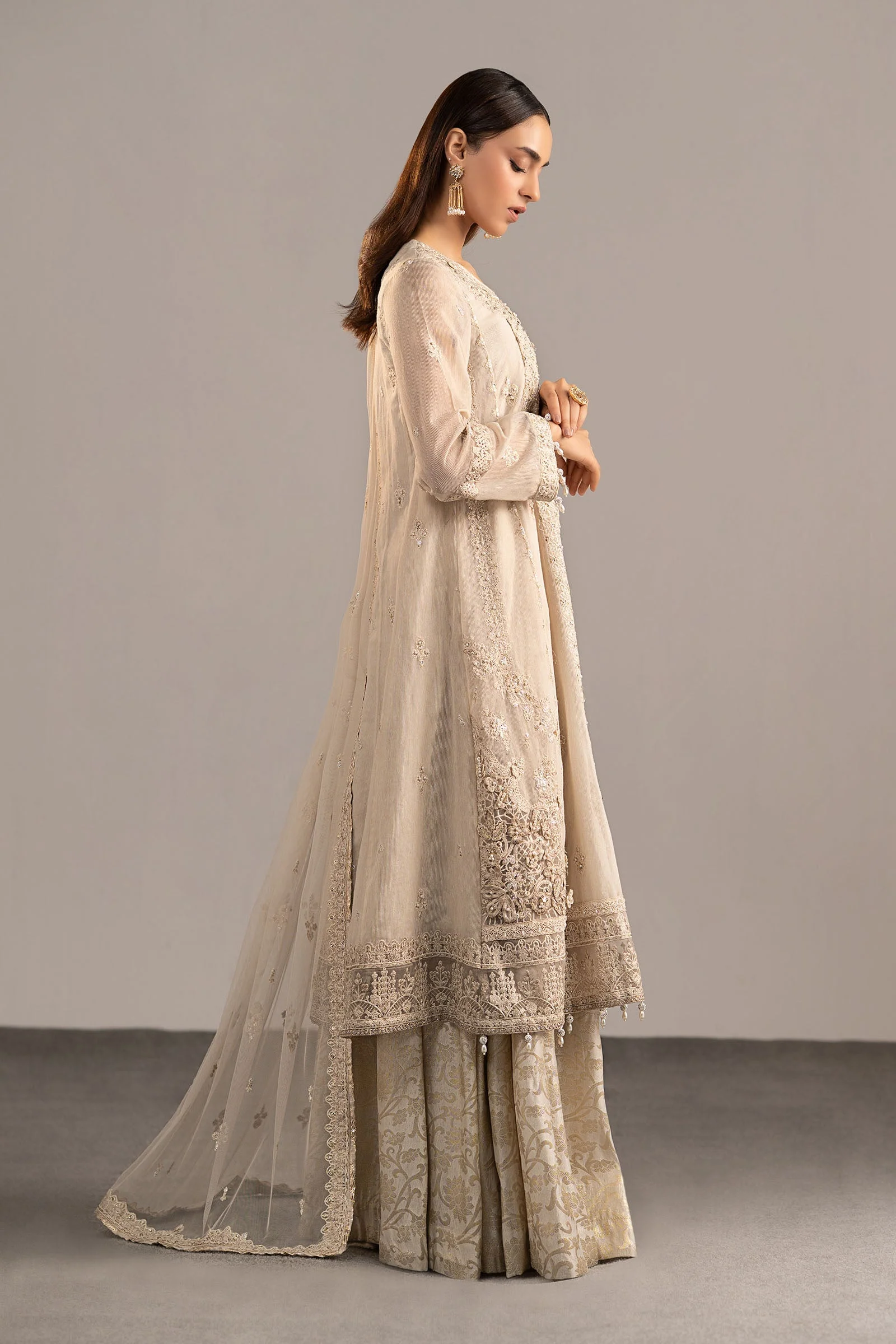 3 Piece Embroidered Cotton Net Suit - Image 7