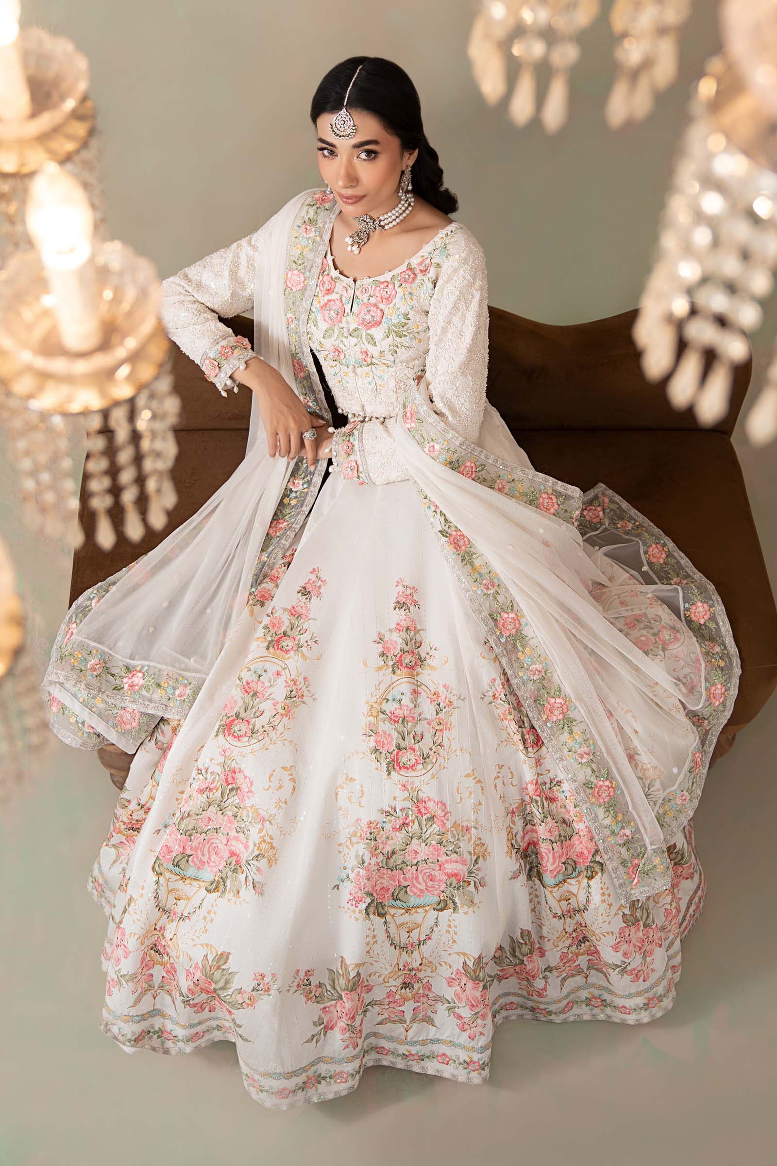 3 Piece Embroidered Raw Silk Suit - Image 2